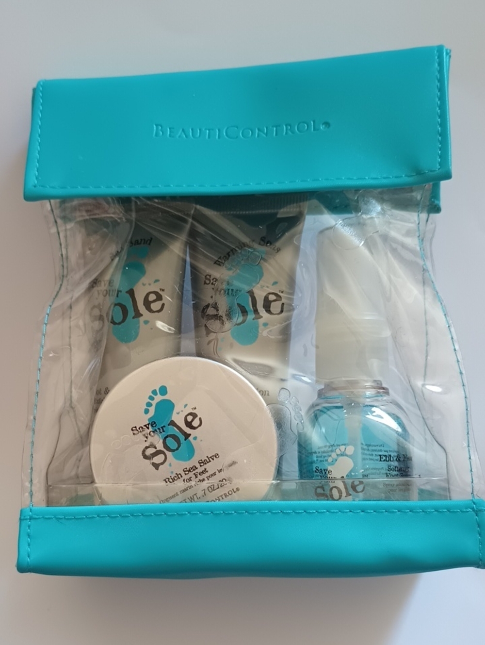 2/$20 BeautiControl Save Your Sole Foot Care Set in Teal